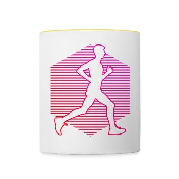 Cross Country Running Men's Running Running - Contrasting Mug - white/yellow - Front