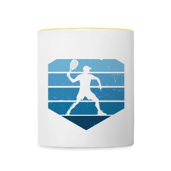 Pickleballspielen Racquetball Pickleball Racquetba - Contrasting Mug - white/yellow - Front
