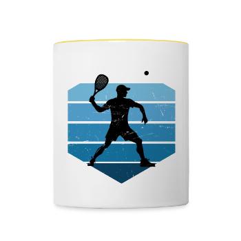 Women's Men's Pickleball Pickleball Pickleball Racquetb - Contrasting Mug - white/yellow - Front
