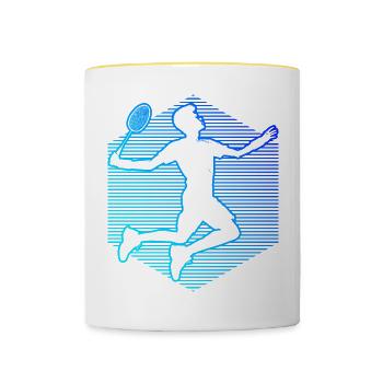 Squash Badminton Players Men Women - Contrasting Mug - white/yellow - Front