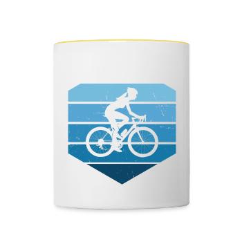 VTT VTT Cyclisme Cyclisme - Mug contrasté - blanc/jaune - Devant