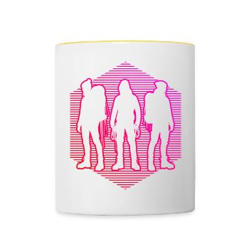 Femmes Grimpeurs Hommes Escalade Bloc - Mug contrasté - blanc/jaune - Devant