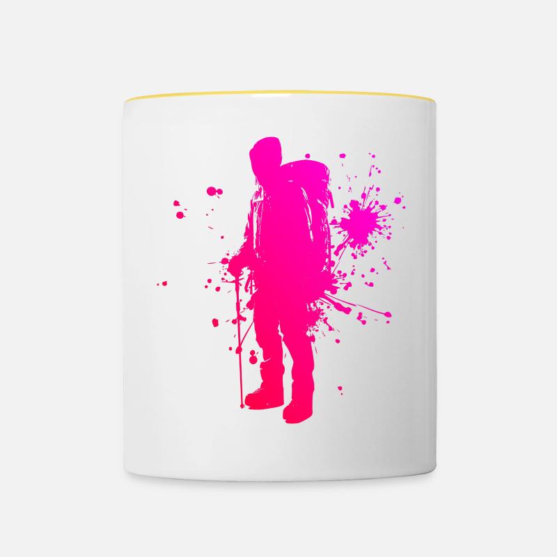 Kletterer Klettern Herren Climber Bouldern - Tasse zweifarbig - Weiß/Gelb