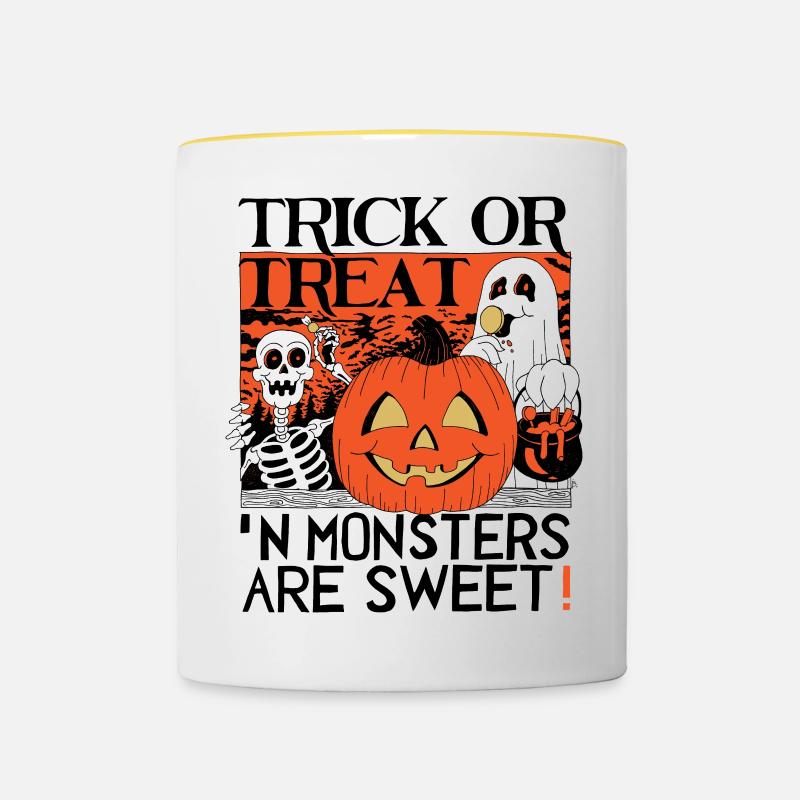 Trick or treat - Contrasting Mug - white/yellow