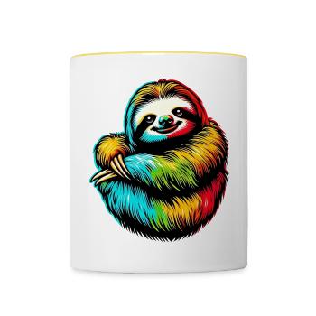 Sloth - Contrasting Mug - white/yellow - Front