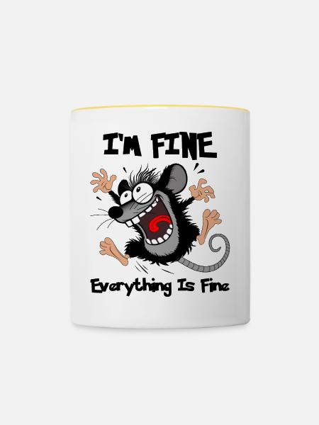 Hektische Maus - Tasse zweifarbig - Weiß/Gelb