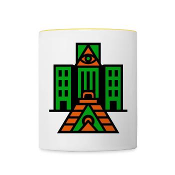 Architecture occulte - Mug contrasté - blanc/jaune - Devant