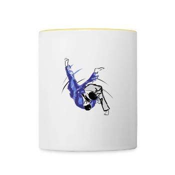 Judo - Tasse zweifarbig - Weiß/Gelb - Vorne