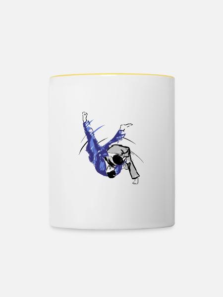 Judo - Tasse zweifarbig - Weiß/Gelb