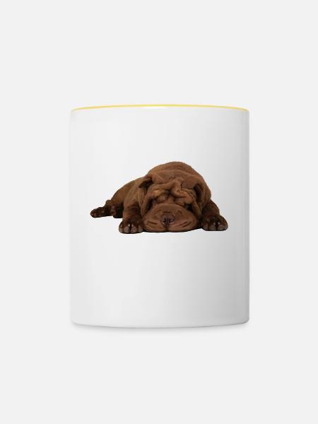 Shar-Pei - Tasse zweifarbig - Weiß/Gelb