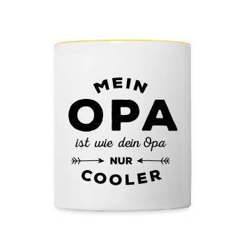 Mein Opa - Tasse zweifarbig - Weiß/Gelb - Vorne