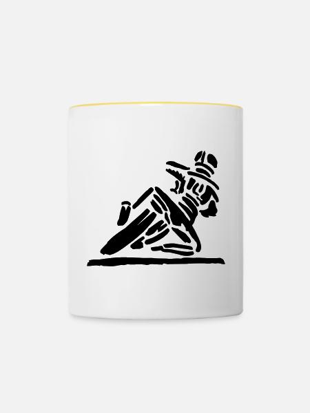 Hanging_of - Tasse zweifarbig - Weiß/Gelb