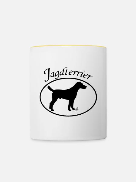 Jagdterrier - Tasse zweifarbig - Weiß/Gelb