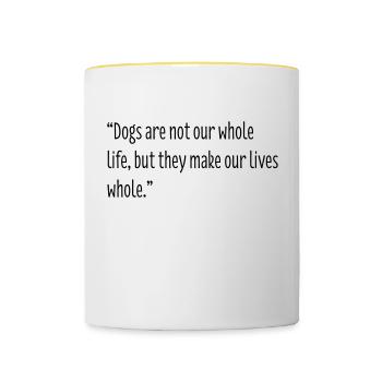 Dog Lovers - Tasse zweifarbig - Weiß/Gelb - Vorne