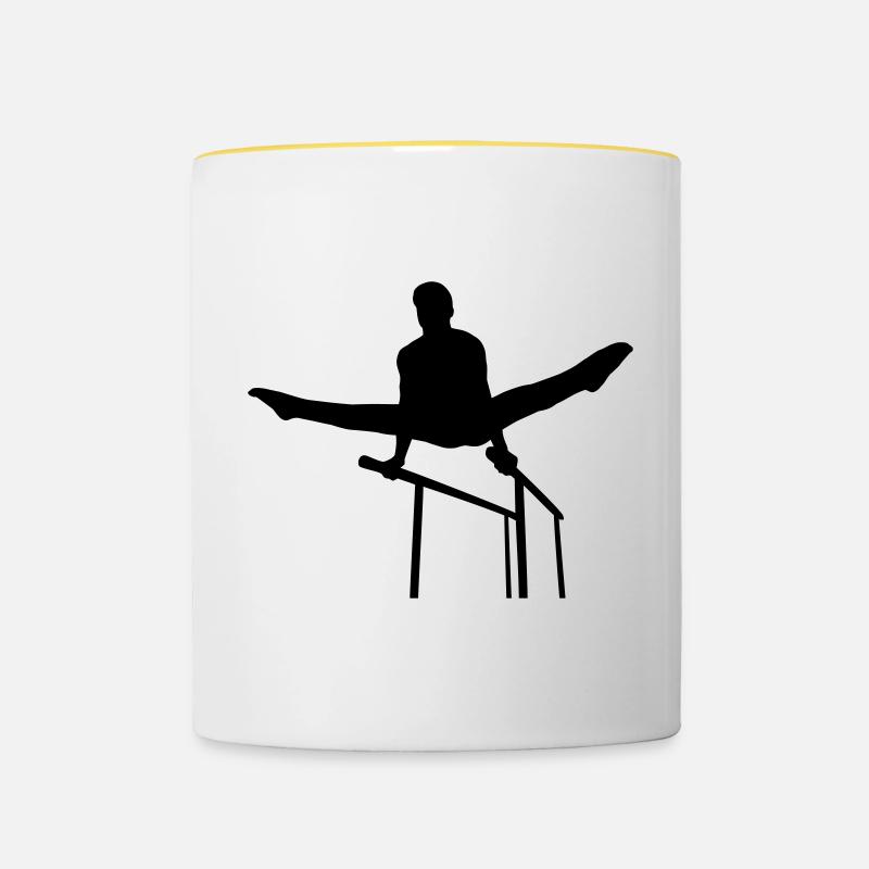 Gymnastics guy - Gymnastik guy - Tasse zweifarbig - Weiß/Gelb