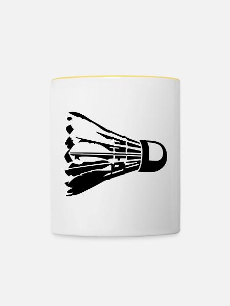 Federball - Tasse zweifarbig - Weiß/Gelb
