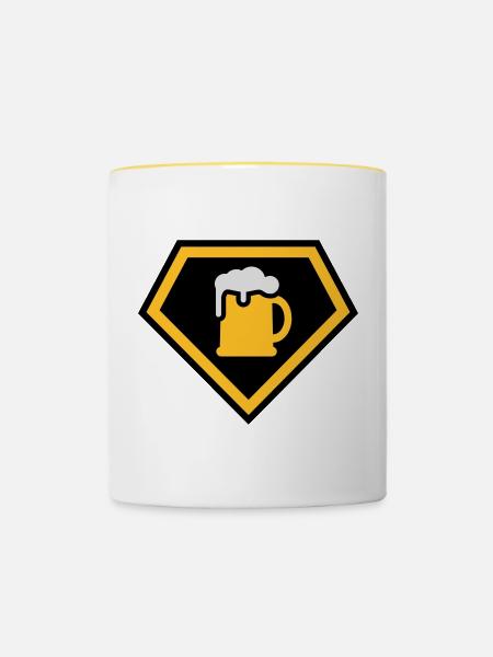 Super Drinking Team - Tasse zweifarbig - Weiß/Gelb