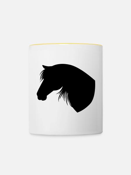 Horse - Tasse zweifarbig - Weiß/Gelb