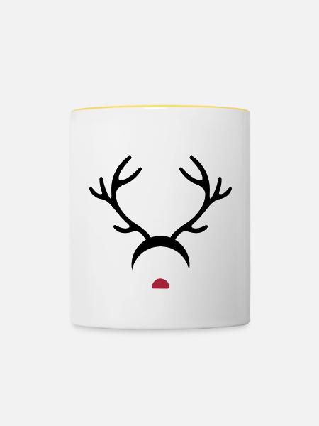 Rudolph - Tasse zweifarbig - Weiß/Gelb