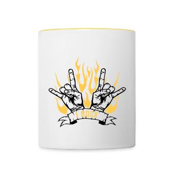 I rock - Mug contrasté - blanc/jaune - Devant