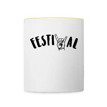 festival - Tasse zweifarbig - Weiß/Gelb - Vorne
