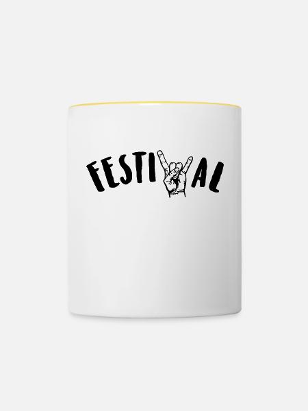 festival - Tasse zweifarbig - Weiß/Gelb