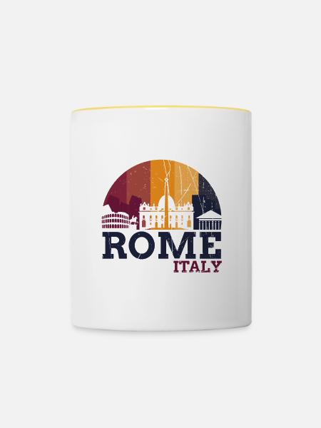 Rom - Italien - Tasse zweifarbig - Weiß/Gelb