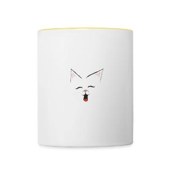 Süßes und glückliches kleines Fuchslächeln - Tasse zweifarbig - Weiß/Gelb - Vorne