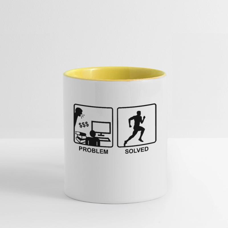 Running solves problems - Man Mug contrasté
