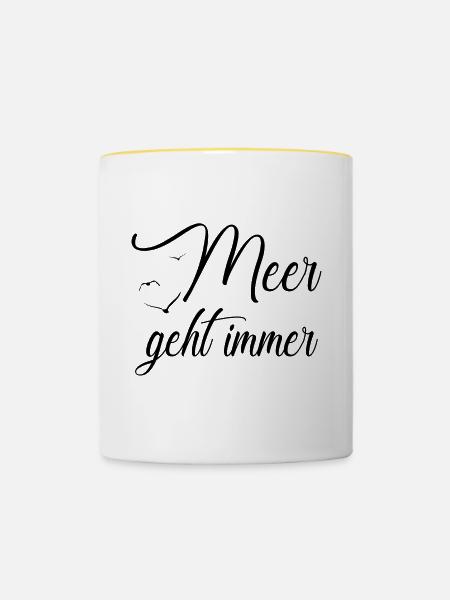 Meer geht immer - Tasse zweifarbig - Weiß/Gelb