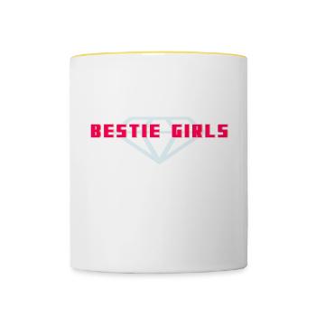 Bestie Mädchen - Tasse zweifarbig - Weiß/Gelb - Vorne