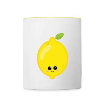 citron - Mug contrasté - blanc/jaune - Devant