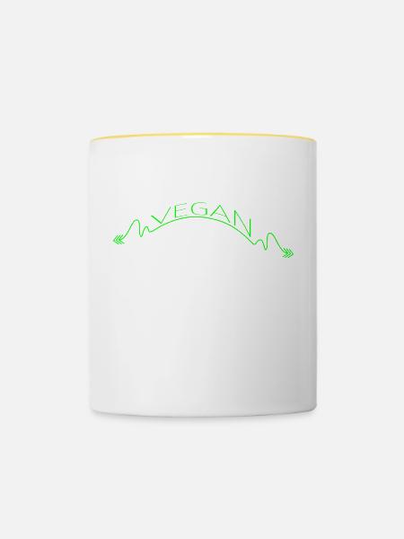vegan - Vegan - Tasse zweifarbig - Weiß/Gelb