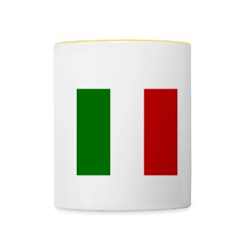 Italienische Nationalflagge - Tasse zweifarbig - Weiß/Gelb - Vorne