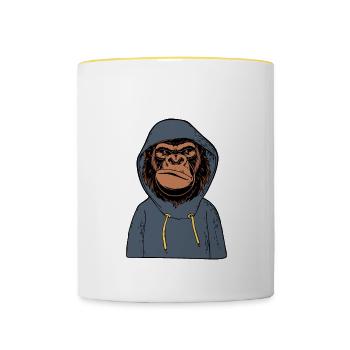 Mad Monkey - Contrasting Mug - white/yellow - Front