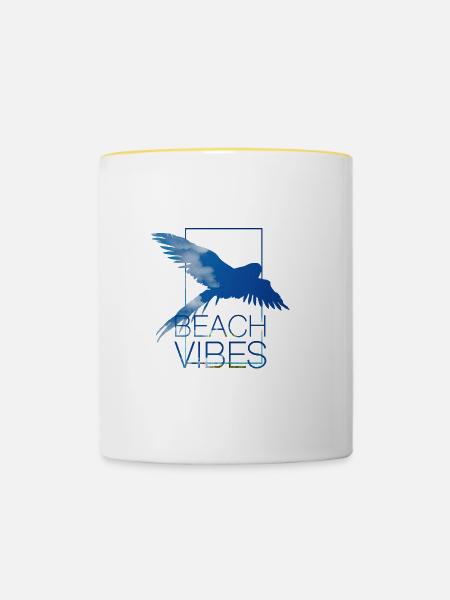 PAPAGEI SUMMER VIBE - Tasse zweifarbig - Weiß/Gelb