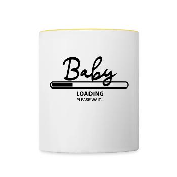 Baby loading - Tasse zweifarbig - Weiß/Gelb - Vorne