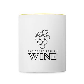 Favorite Fruit: WINE - Tasse zweifarbig - Weiß/Gelb - Vorne