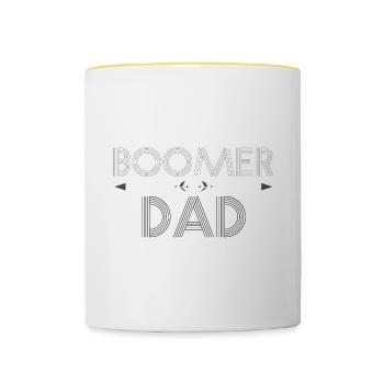 Papa boomer - Mug contrasté - blanc/jaune - Devant