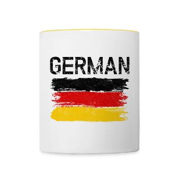 German Flag Brushstroke - Contrasting Mug - white/yellow - Front