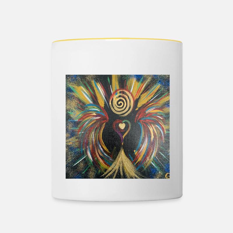 Herzengel "plus grand privilège" - Mug contrasté - blanc/jaune