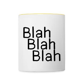 Blah Blah Blah - Tasse zweifarbig - Weiß/Gelb - Vorne