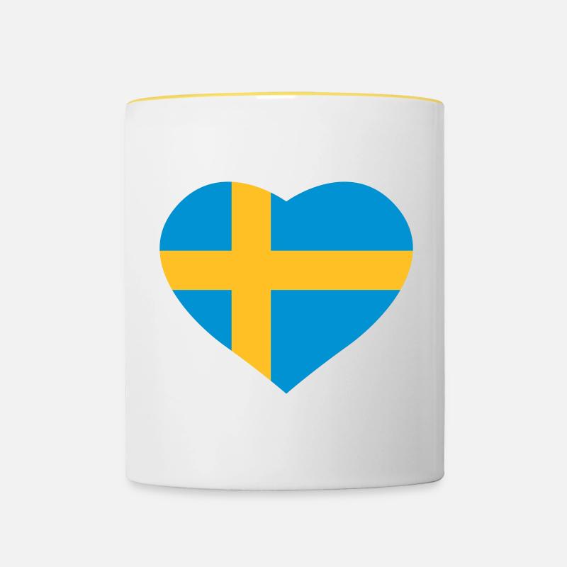 Coeur de Suède - Mug contrasté - blanc/jaune