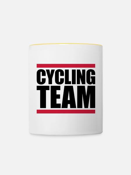 Sport Cycling Team - Tasse zweifarbig - Weiß/Gelb