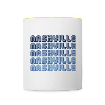 Nashville Rétro Gradient - Mug contrasté - blanc/jaune - Devant