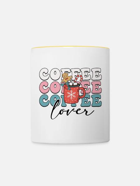 Kaffeeliebhaber - Tasse zweifarbig - Weiß/Gelb