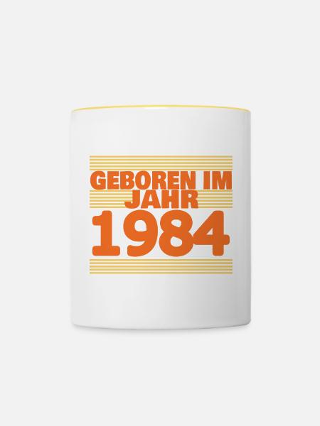 1984 - Tasse zweifarbig - Weiß/Gelb