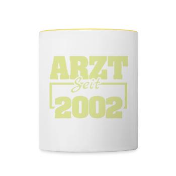 Ärztin 2002 - Tasse zweifarbig - Weiß/Gelb - Vorne