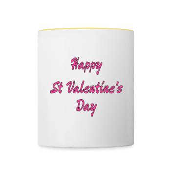 saint valentin - Contrasting Mug - white/yellow - Front