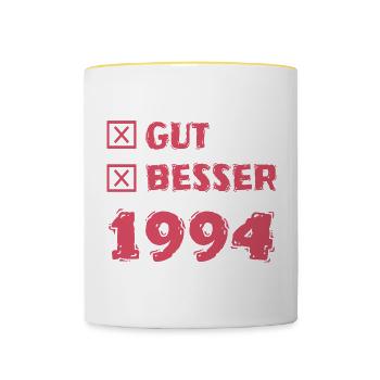 Jahr 1994 - Tasse zweifarbig - Weiß/Gelb - Vorne